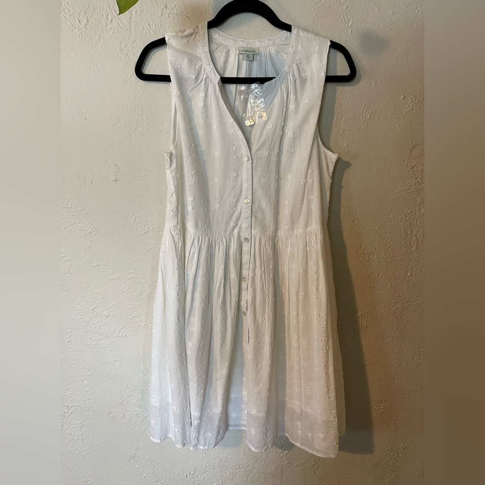 Sundance New  White Sleeveless Cotton Dress